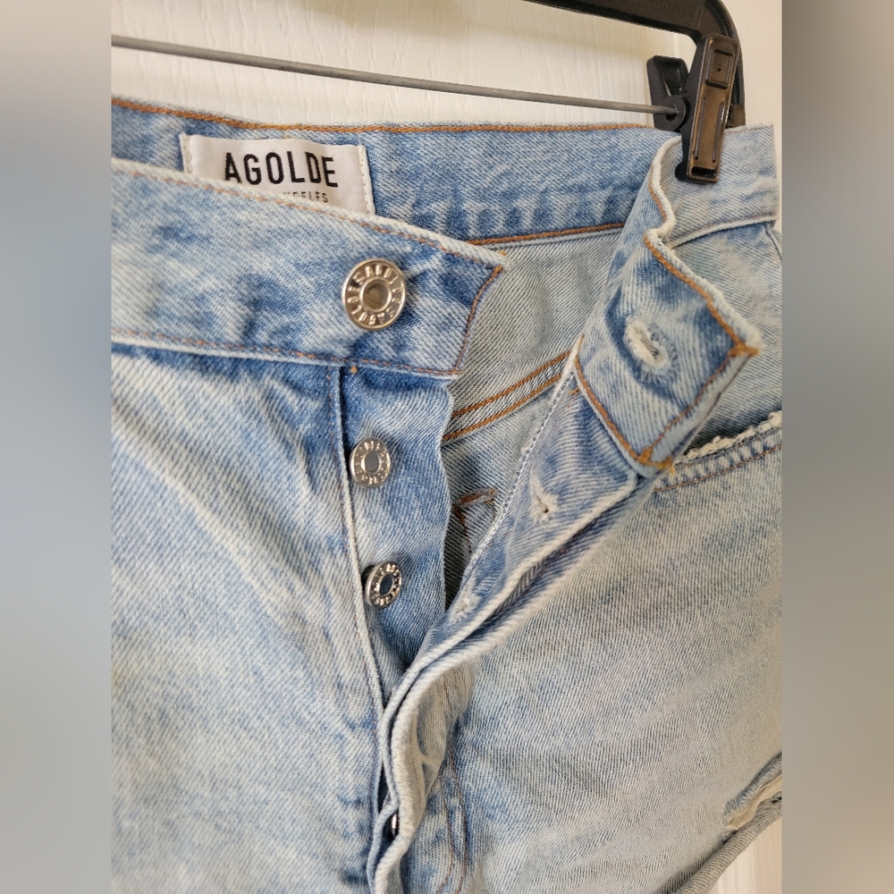 AGOLDE Parker Vintage Cut Off Shorts Swapmeet Distressed Button Fly Size 29 - Picture 3 of 11